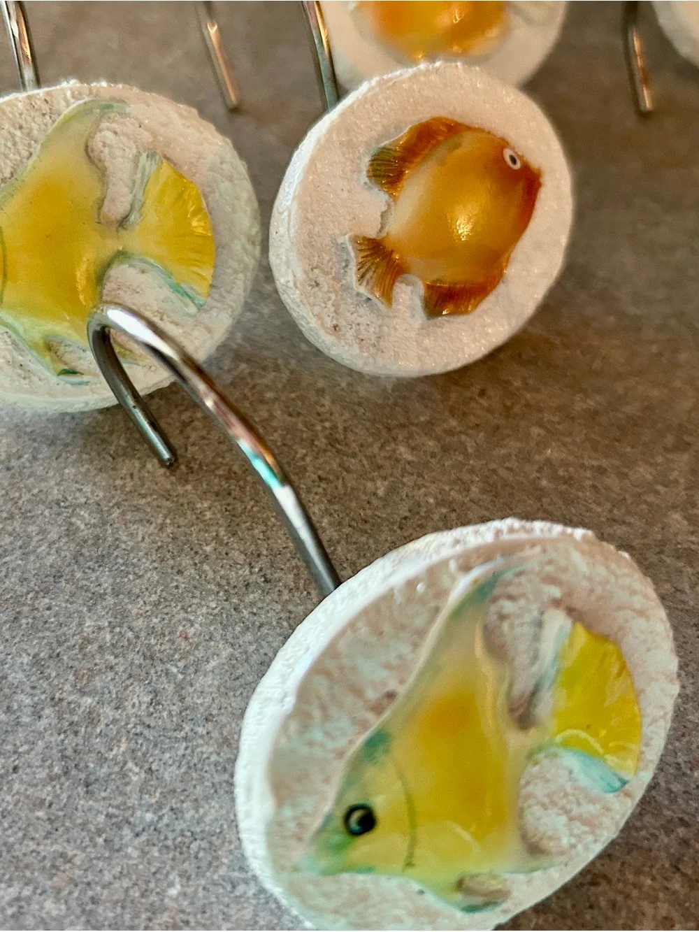 Retired “Rainbow Fish” resin Shower Curtain Hooks
